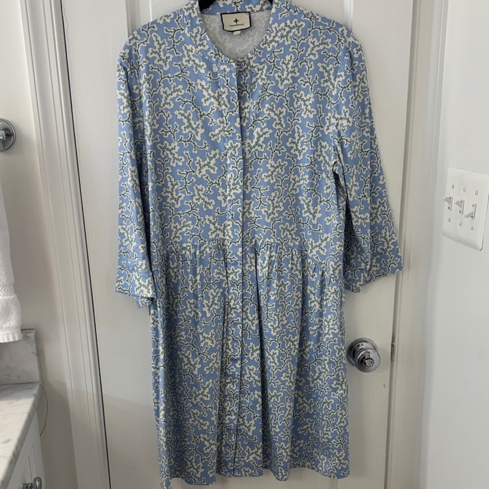 Tuckernuck Light Blue Patterned shirt Dress size M